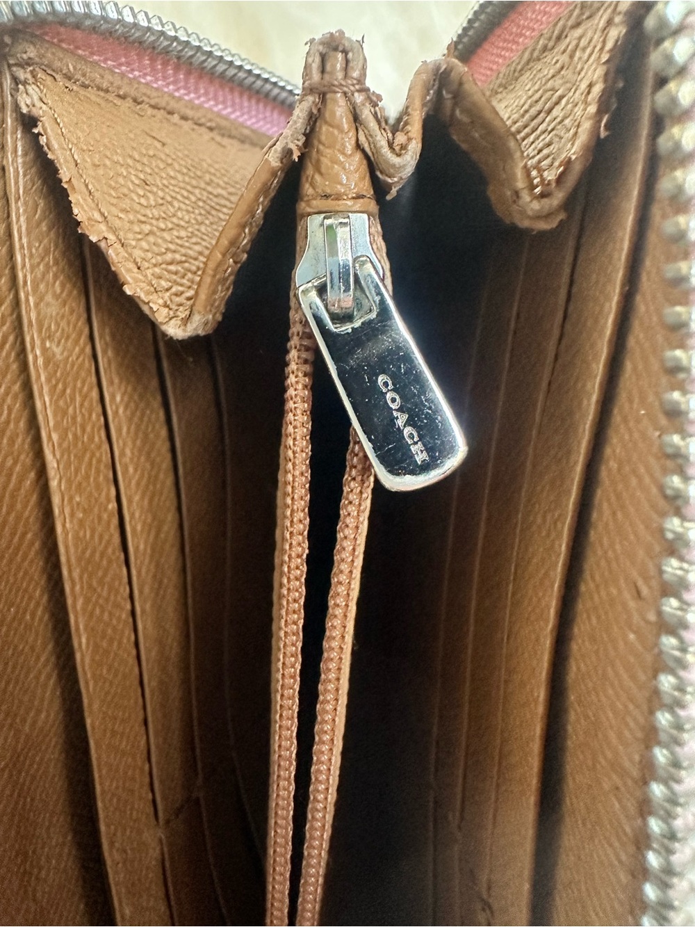 Coach Pink Multi-Heart Zip Around Wallet - Picture 11 of 15